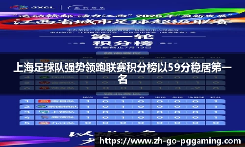 上海足球队强势领跑联赛积分榜以59分稳居第一名